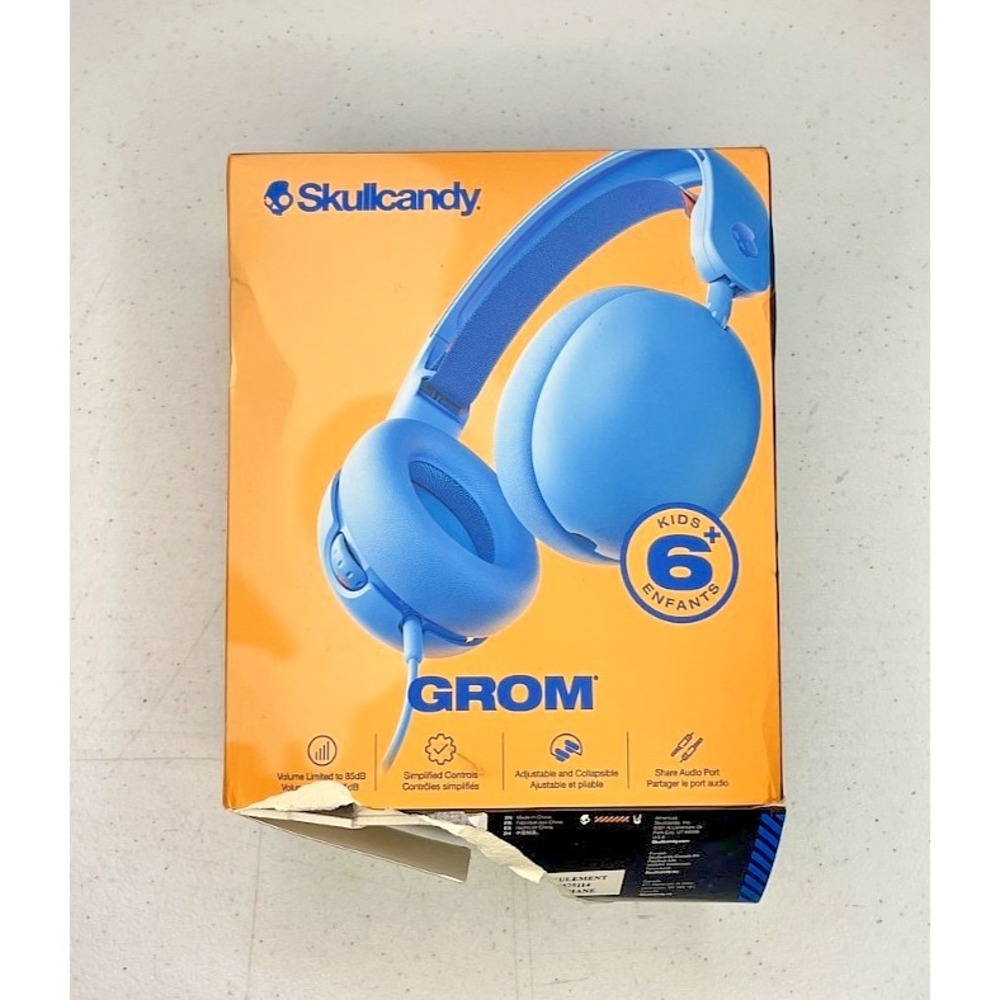 Skullcandy Grom Wired Headphones for Kids in Blue - Opened